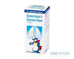 БРОМГЕКСИН 4 БЕРЛІН-ХЕМІ розчин ор. 4 мг/5 мл по 60 мл у флак.