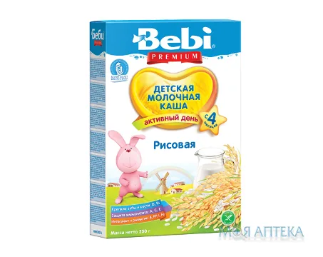 Каша Молочна Bebi Premium (Бебі Преміум) рисова з 6 місяців, 200 г