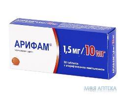 Арифам 1,5 Мг/10 Мг таблетки з модиф. вивіл., по 1,5 мг/10 мг №30 (15х2)
