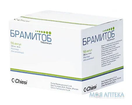 Брамітоб р-н д/інг. 300 мг/4 мл амп. 4 мл, стрип №56