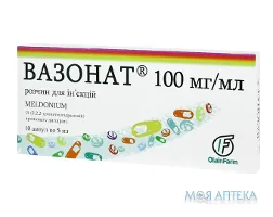 Вазонат р-н д/ін. 100 мг/мл амп. 5 мл №10