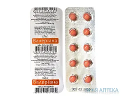 Валеріана табл. 180 мг блистер №10