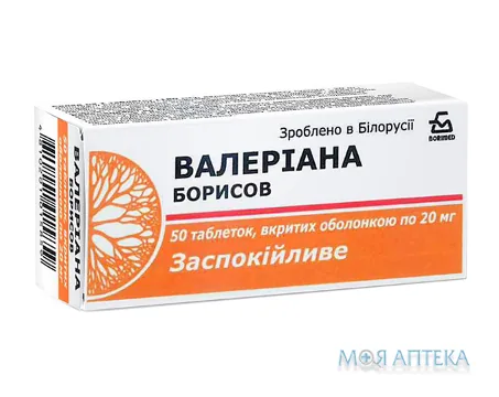 Валеріана Борисов табл. 20 мг блистер в коробке №50