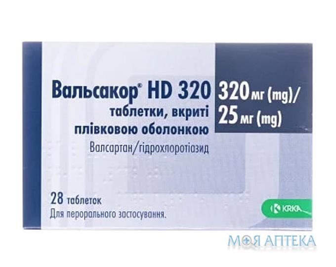 Вальсакор Hd 320 табл. п / плен. оболочкой 320 мг + 25 мг блистер №28