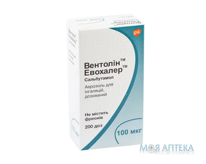 Вентолін Евохалер аер. д/інг. дозов. 100 мкг/доза балон 200 доз №1