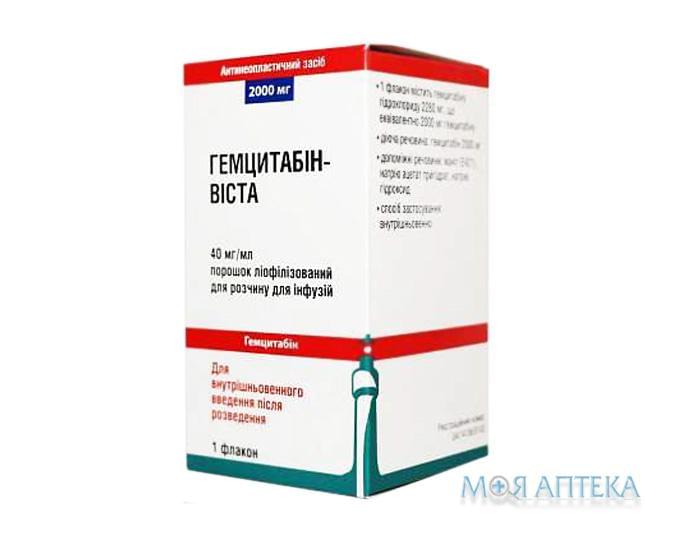 Гемцитабин-Виста пор. лиофил. д/р-ра д/инф. 2000 мг фл. №1