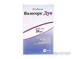 Вазосерк Дуо таблетки по 24 мг №30 (15х2)