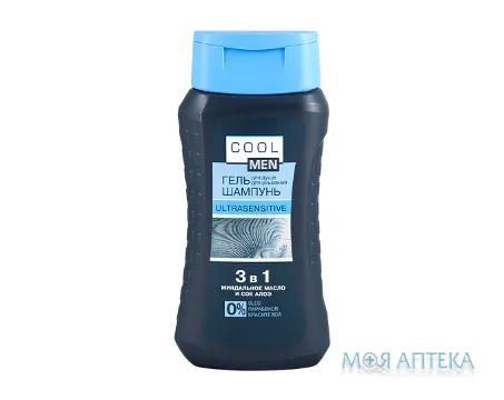 Кул Мен Ультрасенситів (Cool Men Ultrasensitive) Гель-шампунь 3 в 1 250 мл