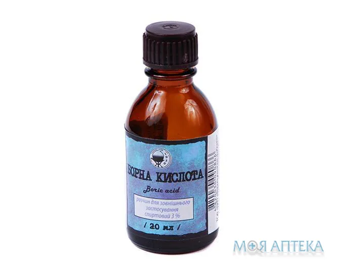Борна Кислота розчин д/зовн. заст., спирт. 3 % 20 мл фл.