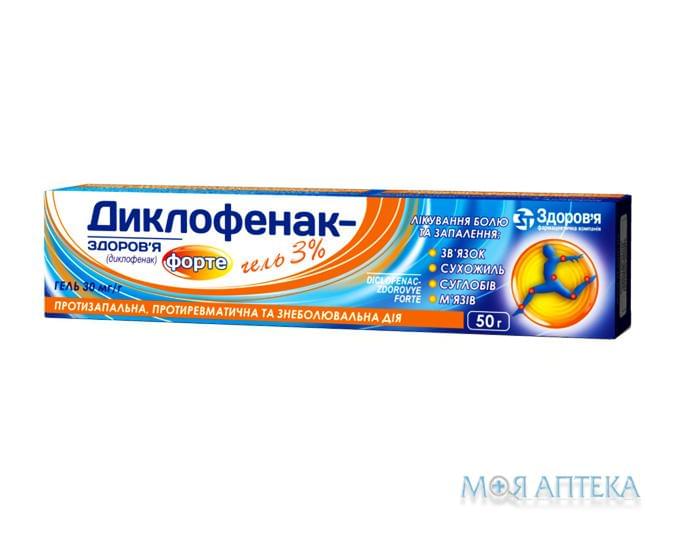 Диклофенак-Здоровье Форте гель 30 мг/г туба 50 г №1