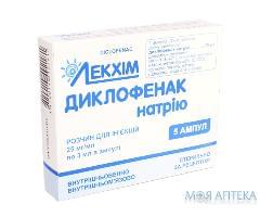 ДИКЛОФЕНАК р-р д/ин. 25 мг/мл амп. 3 мл №5
