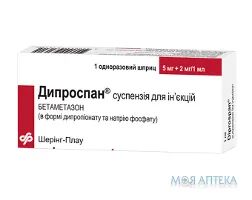 Дипроспан сусп. д/ін. шприц 1 мл, контейнер з 1-ю або 2-ма гол. №1