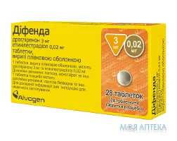 Діфенда табл. п/плів. оболонкою 0,02 мг+3 мг блістер, (24+4) №28