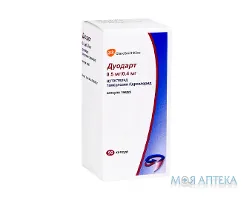 Дуодарт капс. тверд. 0,5 мг + 0,4 мг фл., в карт. коробці №90