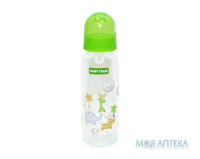 Бутылочка Для Кормления Baby Team 1410 с силиконовой соской 0+ хедер, 250мл