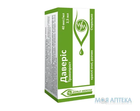 Даверіс крап. очн., р-н 40 мкг/мл фл.-крапельницею 2,5 мл №1