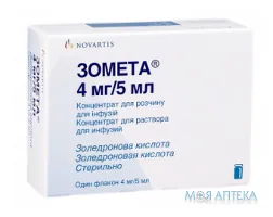 Зомета конц. д/п інф. р-ну 4 мг фл. 5 мл №1