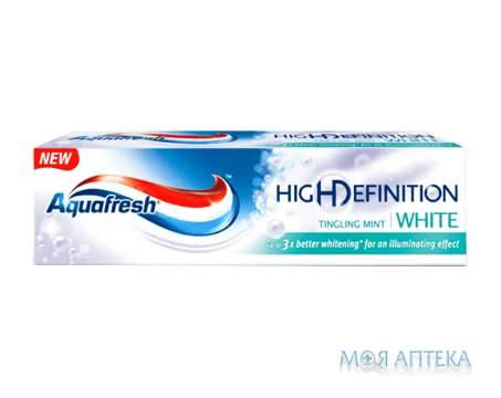 Зубна Паста Аквафреш (Aquafresh) Хай Дефінішн Вайт Морозна М`ята туба 75 мл