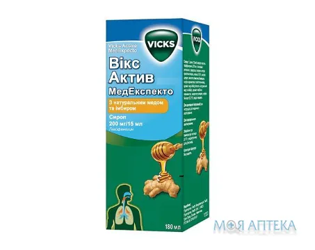 Вікс Актив Медекспекто сироп, 200 мг/15 мл по 180 мл у флак.