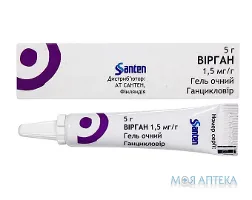 Вірган гель оч., 1,5 мг/г по 5 г у тубах