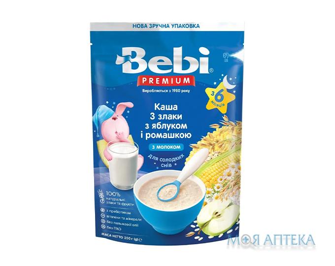 Каша Молочная Bebi Premium (Беби Премиум) 3 злаки с яблоком и ромашкой с 6 месяцев, 200г