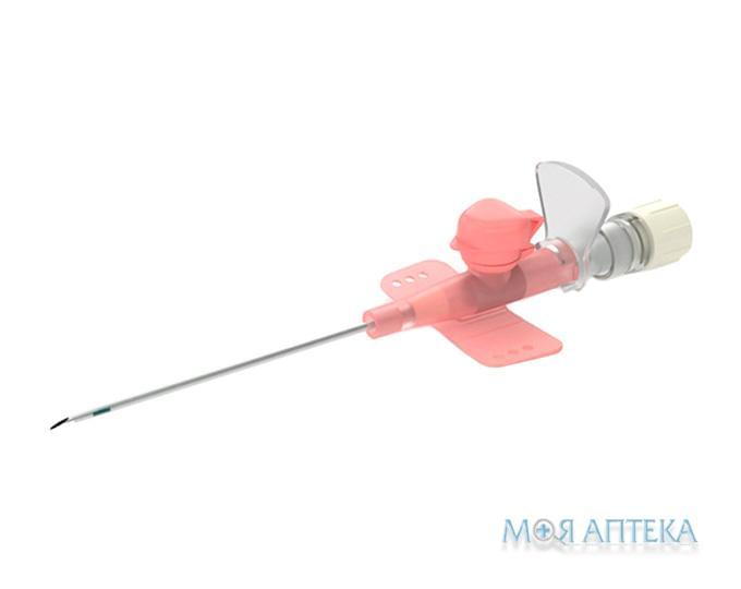 Канюля (катетер) внутривенная Юрия-Фарм Венопорт Плюс 20G (1,1 x 32 мм) розовая