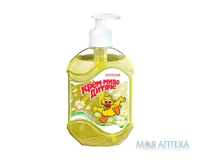 Крем-мило дитяче Каченя Кря-Кря з рослинними екстрактами 500 г, з екстр. ромашки
