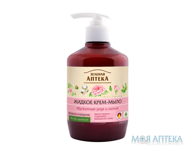 Зелена Аптека Мило Рідке Мускатна троянда та бавовна 460 мл