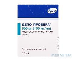 Депо-Провера суспензія д/ін., 150 мг/мл по 3,3 мл (500 мг) у флак. №1