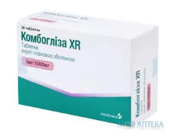 Комбогліза XR табл. в/плів. оболонкою 5 мг + 1000 мг блістер №28