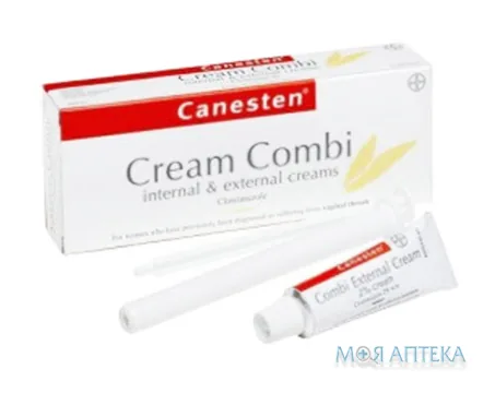 Канестен Комбі комби-уп. табл вагинал 200мг №3 с апплик, + крем 1% туба 20 г №3 с апплик., + крем 1% туба 20 г