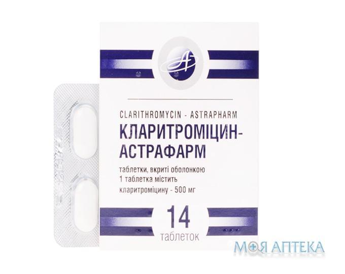 Кларитромицин-Астрафарм табл. п/о 250 мг блистер №14