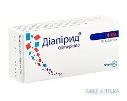 Діапірид таблетки по 4 мг №30 (10х3)