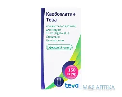 Карбоплатин-Тева конц. д/р-ну д/інф. 10 мг/мл фл. 15 мл №1
