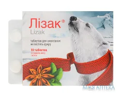 Лізак табл. д/розсмок. блістер, зі смаком аніса та м`яти №10