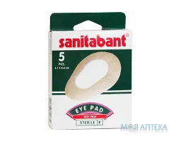 Пластир Медичний Для Очей Санітабант дорослий, 5,7 см х 8,2 см, sterile №5