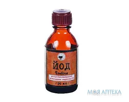 Йод розчин д/зовн. заст., спирт. 5 % по 20 мл у флак.