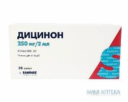 Дицинон розчин д/ін., 250 мг/2 мл по 2 мл в амп. №50