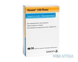 Лозап 100 Плюс табл. в/плів. оболонкою 100 мг + 25 мг блістер №30