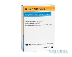 Лозап 100 Плюс табл. в/плів. оболонкою 100 мг + 25 мг блістер №90