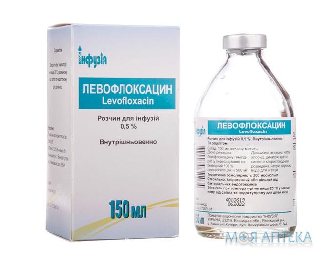 Левофлоксацин р-н д/інф. 0,5% пляшка 150 мл №1