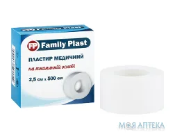 Family Plast Пластир Медичний На Тканинній Основі 2,5 см х 500 см №6