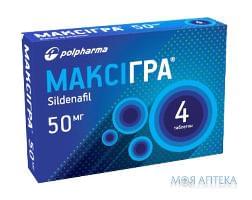 Максигра табл. п/о 50 мг №4 Polpharma (Польша)