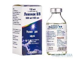 Левомак В/В р-н д/інф. 500 мг/100 мл конт. 100 мл №1