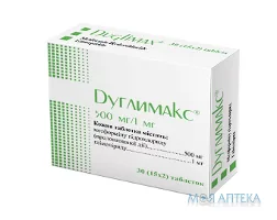 Дуглимакс таблетки (500 мг/1 мг) №30 (15х2)