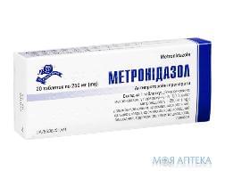 метронидазол таб. 250 мг №20 (Лубныфарм)
