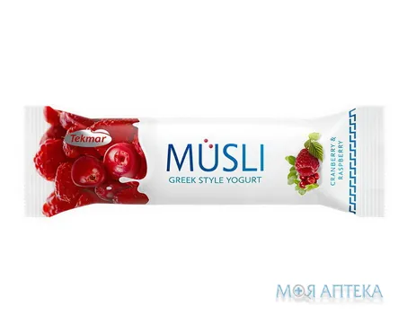 Батончик Мюсли в Йогурте 30 г, малина-брусниця