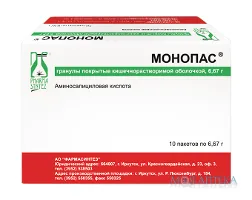 Монопас гран. в/о киш.-розч. 600 мг/г пакет 6,7 г №10