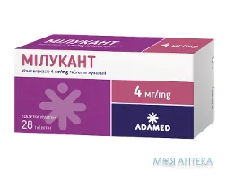 Мілукант таблетки жув. по 4 мг №28 (7х4)