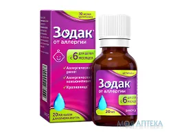 Зодак краплі ор., 10 мг/мл по 20 мл у флак.